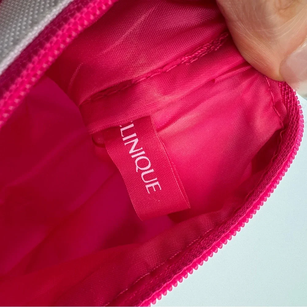 Clinique Donald Robertson Floral Makeup Bag‎ Pink Cosmetic Pouch